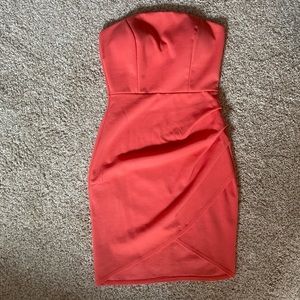 Strapless Coral Mini Dress